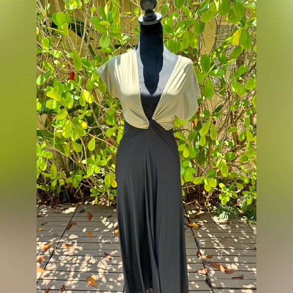Vix Paula Hermanny Loop Midi Cover Up Black Olive Green Beach Pool Dress XS - Picture 2 of 12
